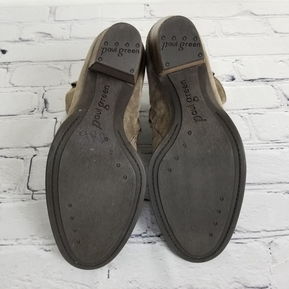 Paul Green Echt Leder gray Suede leather stacked Heel Ankle Boot 7.5 - Picture 6 of 11